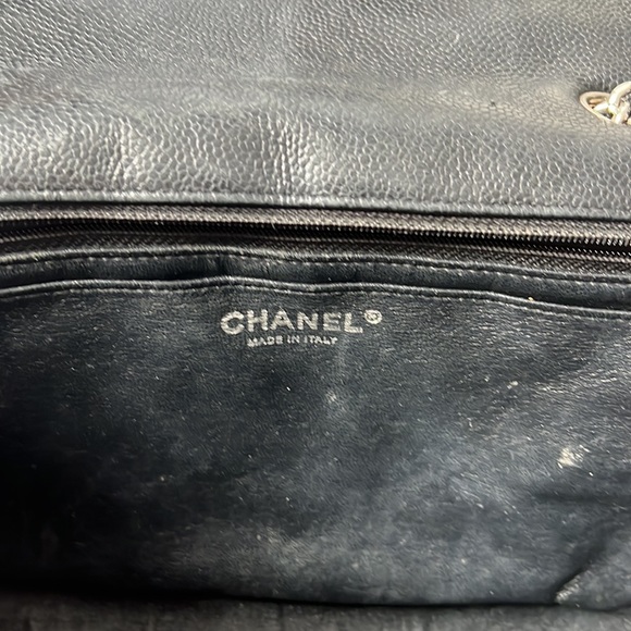CHANEL JUMBO CAVIAR SINGLE FLAP BAG black silver - Picture 10 of 17